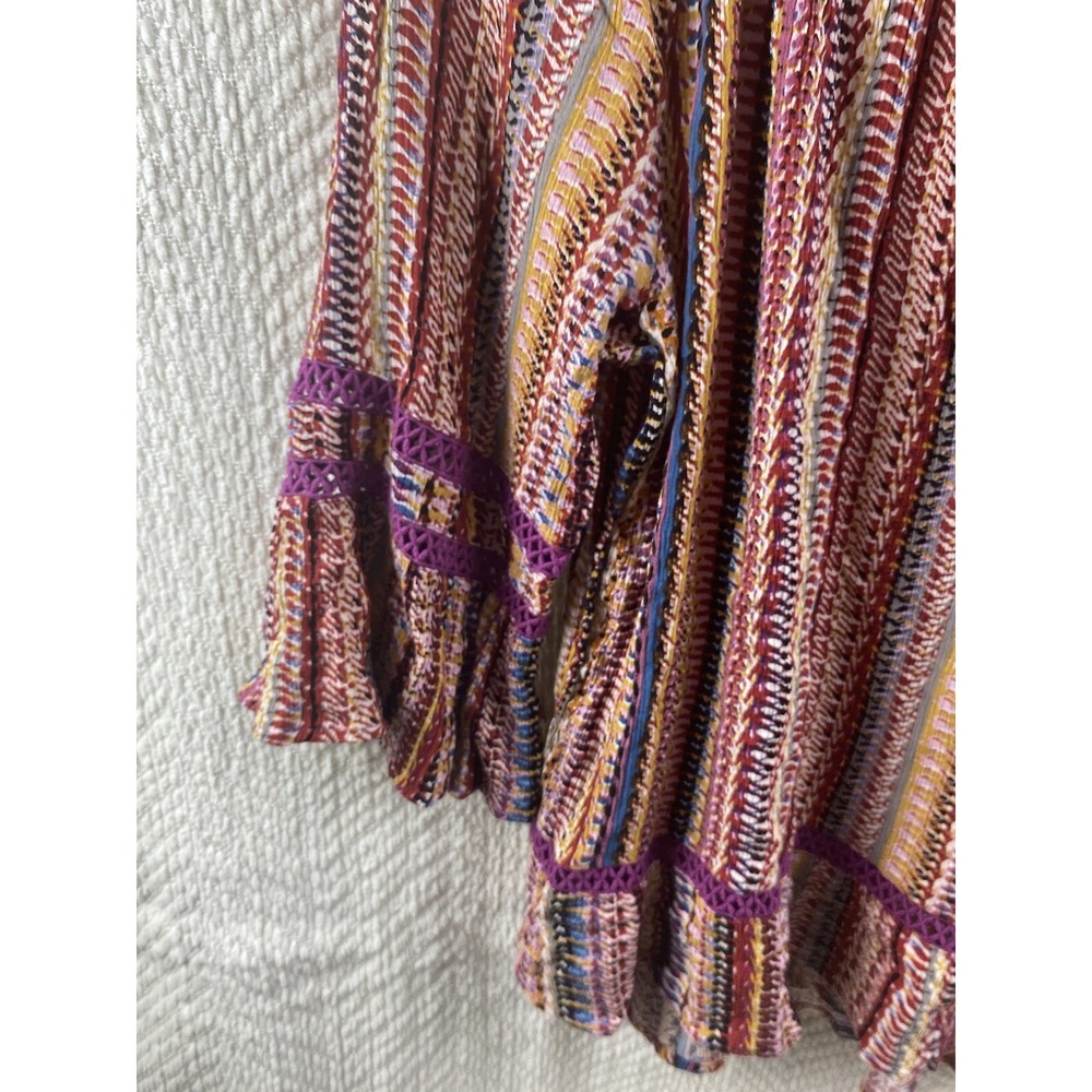 JOHN PAUL RICHARD Womens 3/4 Sleeve Blouse Medium Purple Abstract Multi Color - Picture 5 of 12